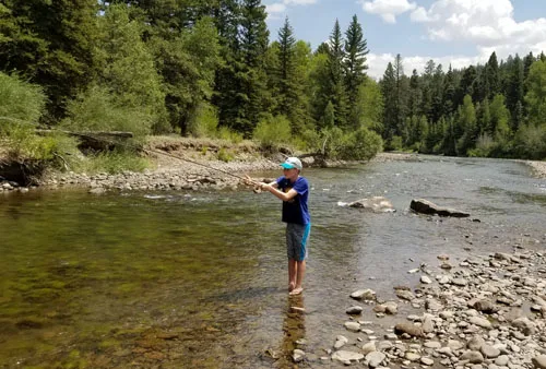 Connor fly fishing on Conejos River