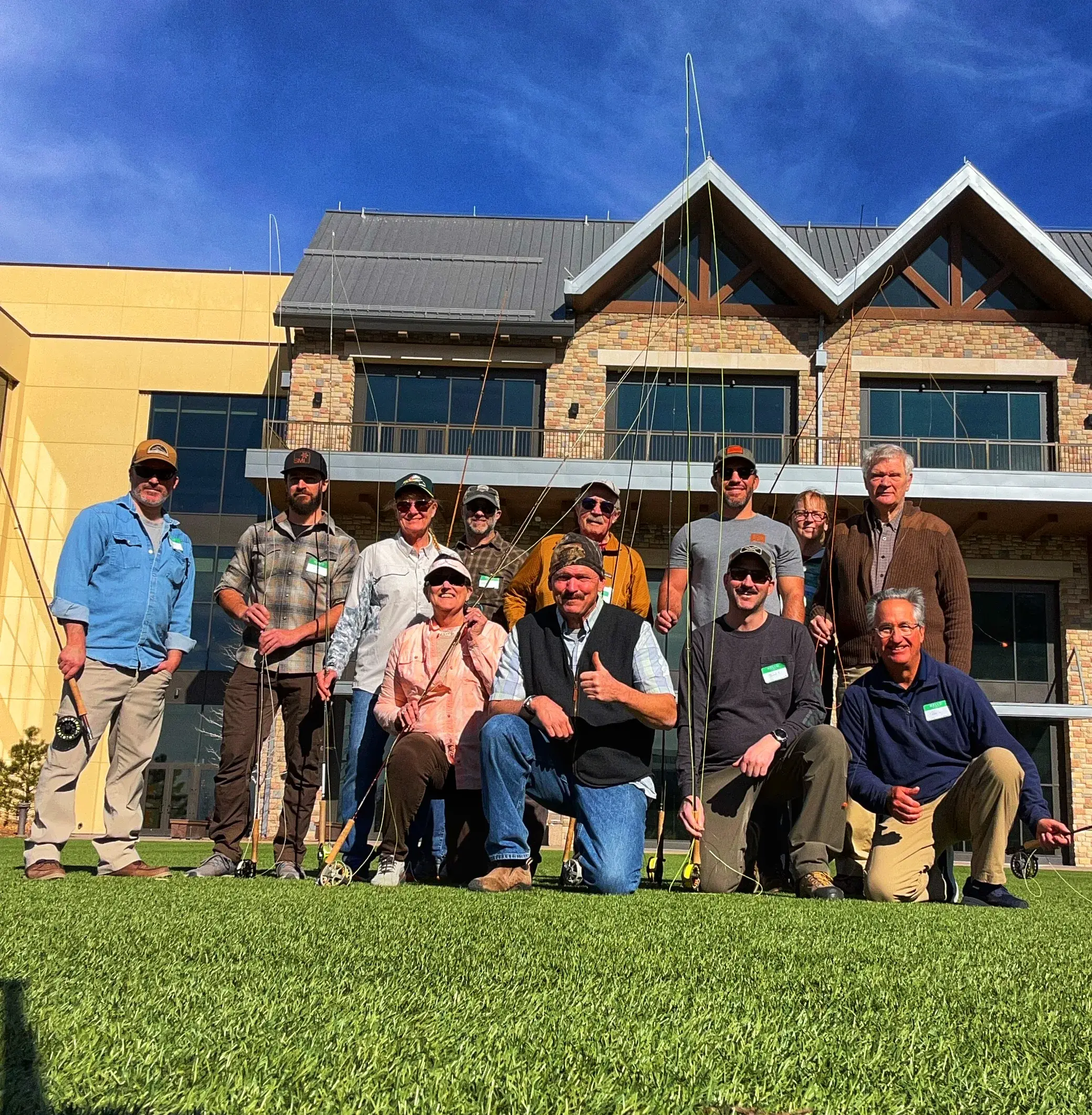 Class group photo outdoors