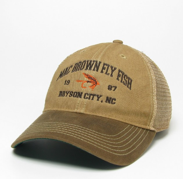 Mac Brown Fly Fish Custom Trucker Hats-Smokies town of Bryson City NC